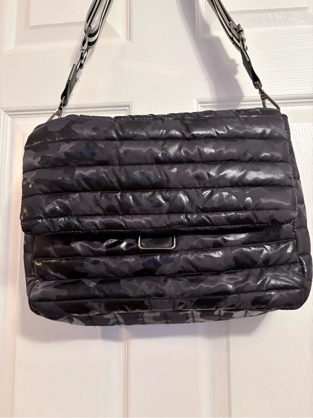 Black Quilted Crossbody Messenger Bag Shoulder Bag - Everyday Women Bag